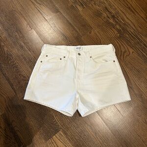 Agolde White Jean Shorts Classic Summer Style